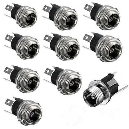 DC Power Supply Metal Jack Socket Female Panel Mount Connector 5.5 x 2.1mm 2/5/10 Pcs - Envistia Mall