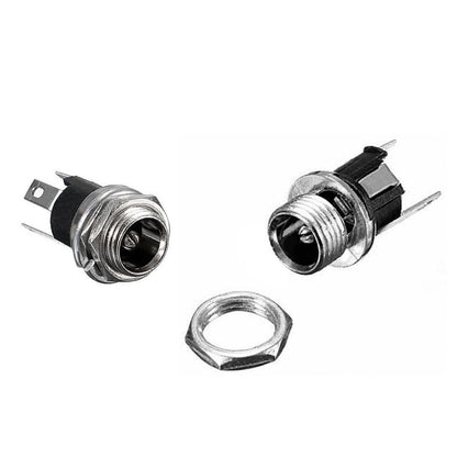 DC Power Supply Metal Jack Socket Female Panel Mount Connector 5.5 x 2.1mm 2/5/10 Pcs - Envistia Mall