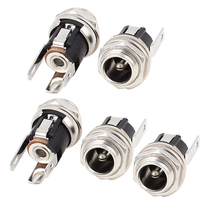 DC Power Supply Metal Jack Socket Female Panel Mount Connector 5.5 x 2.1mm 2/5/10 Pcs - Envistia Mall