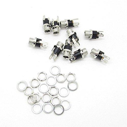 DC Power Supply Metal Jack Socket Female Panel Mount Connector 5.5 x 2.1mm 2/5/10 Pcs - Envistia Mall