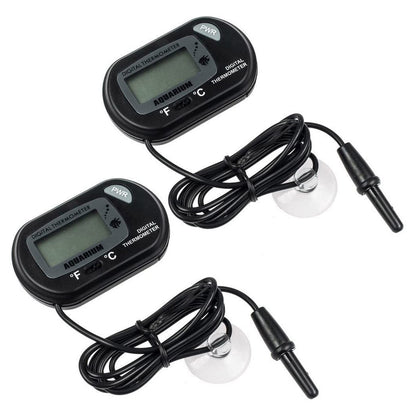 Digital LCD Aquarium / Terrarium Thermometer Temperature Sensor with Batteries (2 Pack) - Envistia Mall