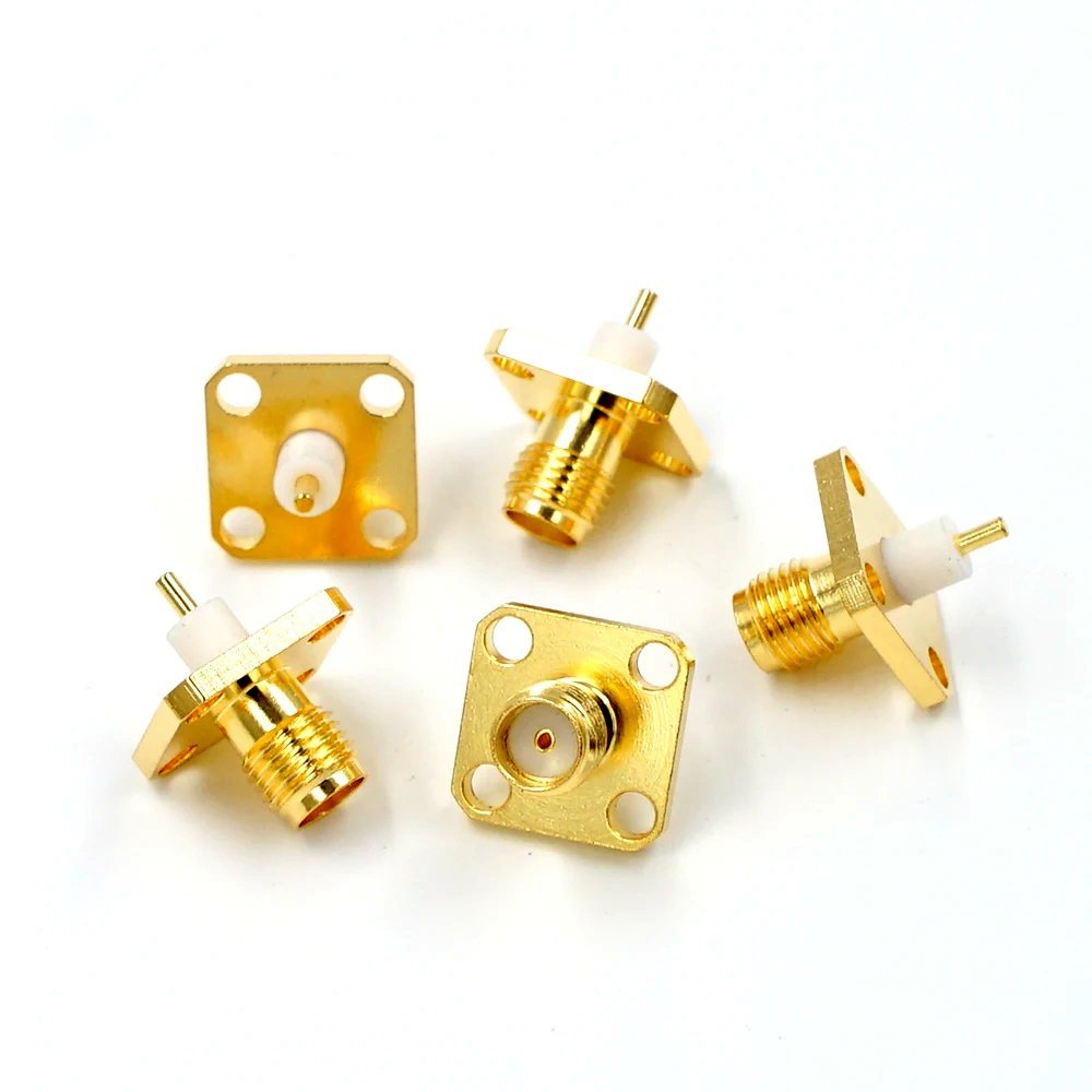 Flange Mount SMA Female Jack RF Panel Connector 4 Hole Solder Cup - Envistia Mall