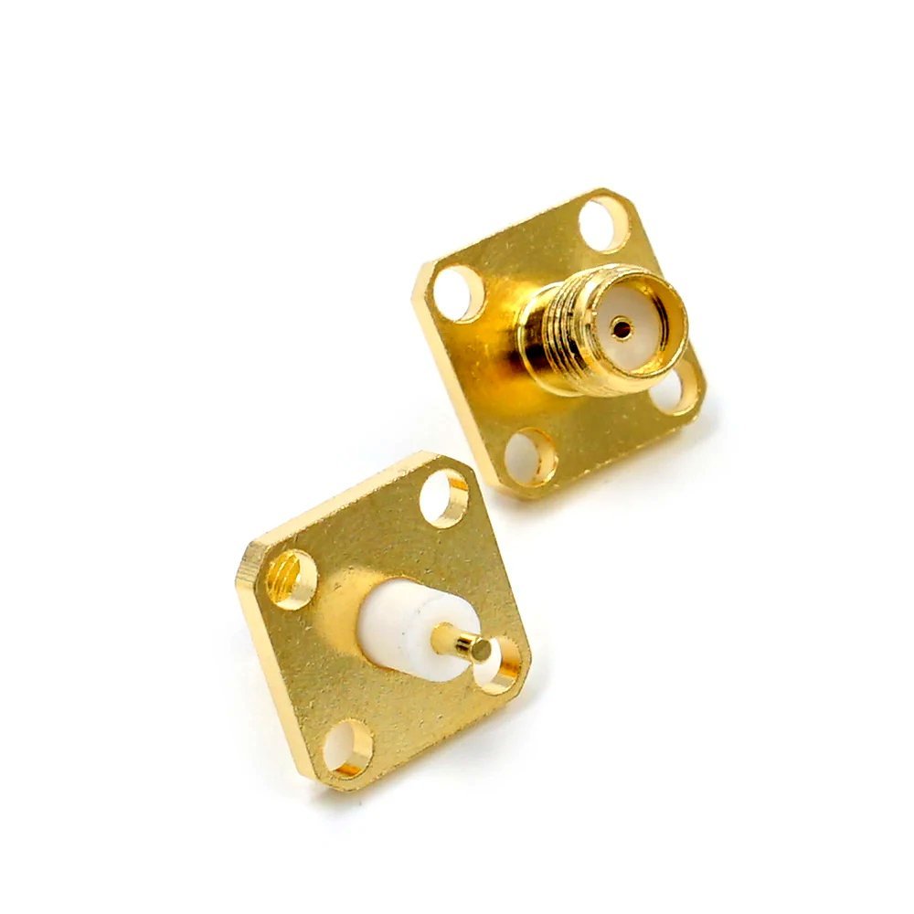 Flange Mount SMA Female Jack RF Panel Connector 4 Hole Solder Cup - Envistia Mall