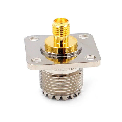 Flange Mount SO239 UHF Female Jack to SMA Female Jack RF Panel Connector 4 Hole - Envistia Mall