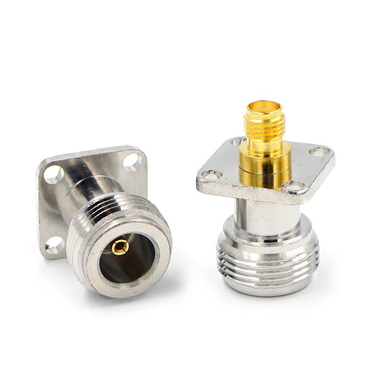 Flange Mount Type N Female Jack to SMA Female Jack RF Panel Connector 4 Hole - Envistia Mall