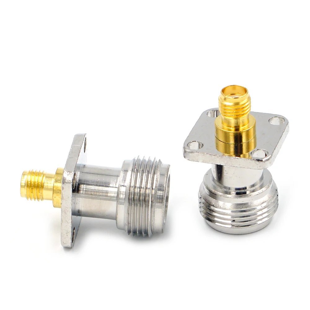 Flange Mount Type N Female Jack to SMA Female Jack RF Panel Connector 4 Hole - Envistia Mall