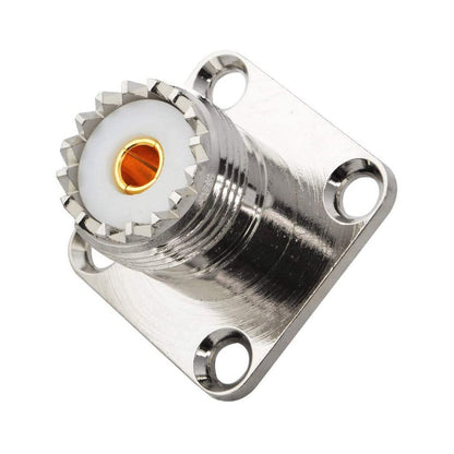 Flange Mount UHF SO-239 Female Jack RF Panel Connector 4 Hole Solder Cup - Envistia Mall