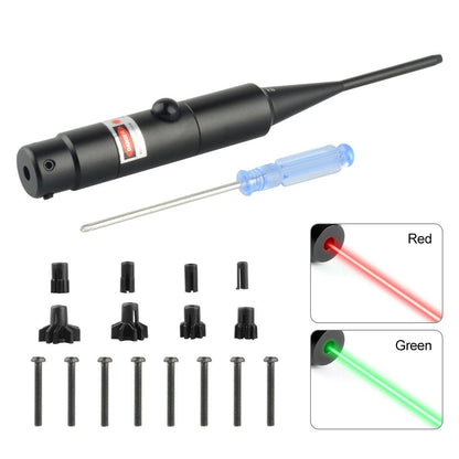 Green & Red Laser Bore Sighter Kit For 22 to 50 Caliber Handguns & Rifles w/ Battery - Envistia Mall