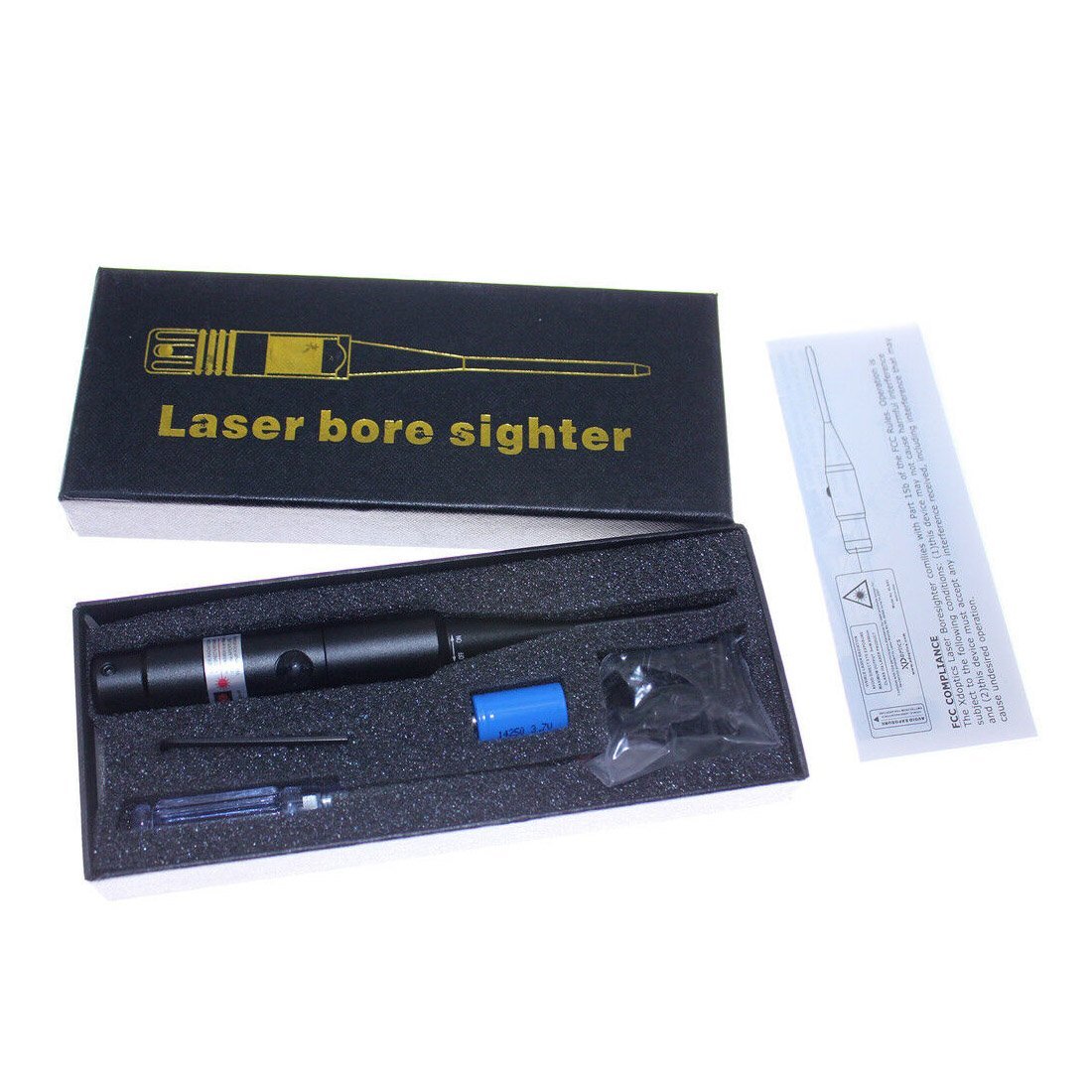 Green & Red Laser Bore Sighter Kit For 22 to 50 Caliber Handguns & Rifles w/ Battery - Envistia Mall