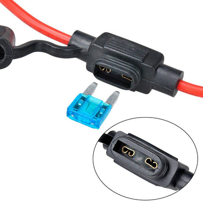 In-Line Waterproof Auto Mini Blade ATC 10A/15A/30A/40A Fuse Holder with 10AWG Wire from Envistia Mall