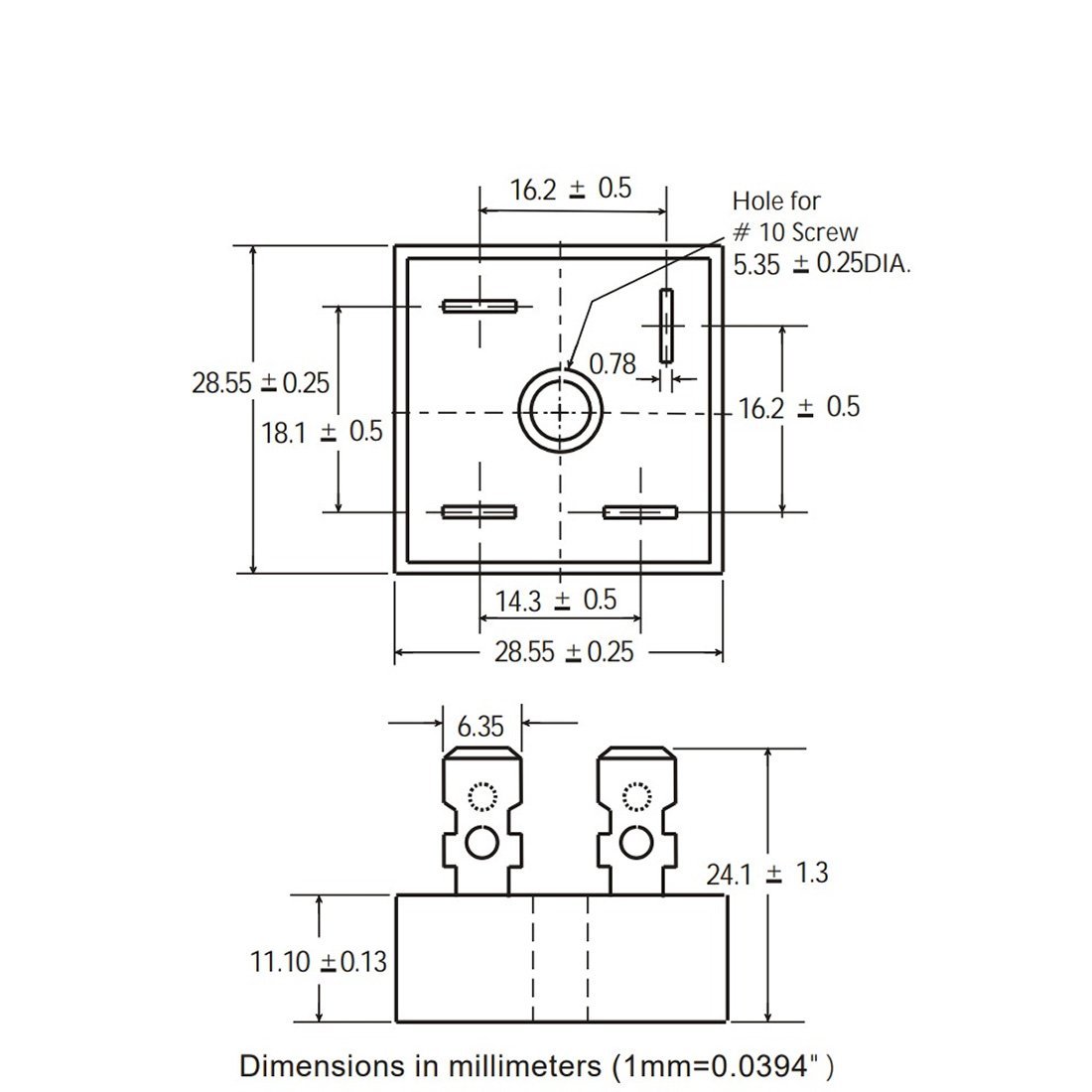 KBPC5010 1000V 50A Metal Case Single Phase Diode Bridge Rectifier - Envistia Mall