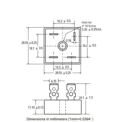 KBPC5010 1000V 50A Metal Case Single Phase Diode Bridge Rectifier - Envistia Mall