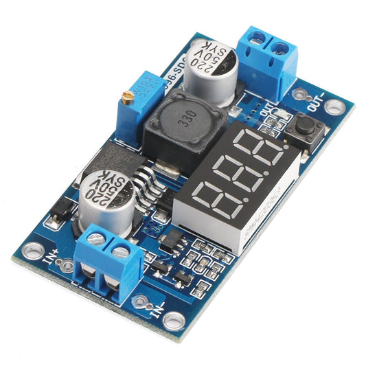 LM2596 DC-DC 4V-40V In / 1.3V to 35V Out 3A Buck Step Down Voltage Converter Module with Voltmeter - Envistia Mall