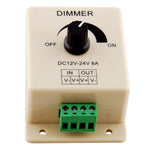 Manual LED Dimmer Controller for LED Strip Lights 12V-24V 8A Mountable with Terminals - Envistia Mall