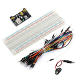 MB-102 830 Point Breadboard + 3.3V 5V Power Supply + 65 Jumpers + Battery Cable - Envistia Mall