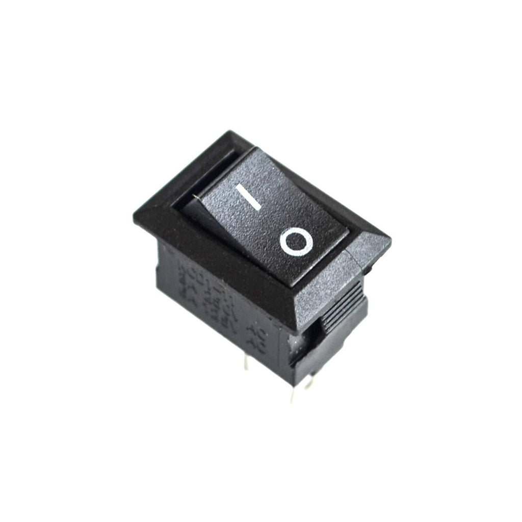 Mall - Mini interruptor basculante de 2 pines ON-Off SPST 125VAC/6A  250VAC/3A, negro 117S (paquete de 10)