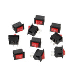 Mini Rocker Switch 2 PIN ON-OFF SPST 125VAC/6A 250VAC/3A Red KCD117S 2X/5X/10X - Envistia Mall