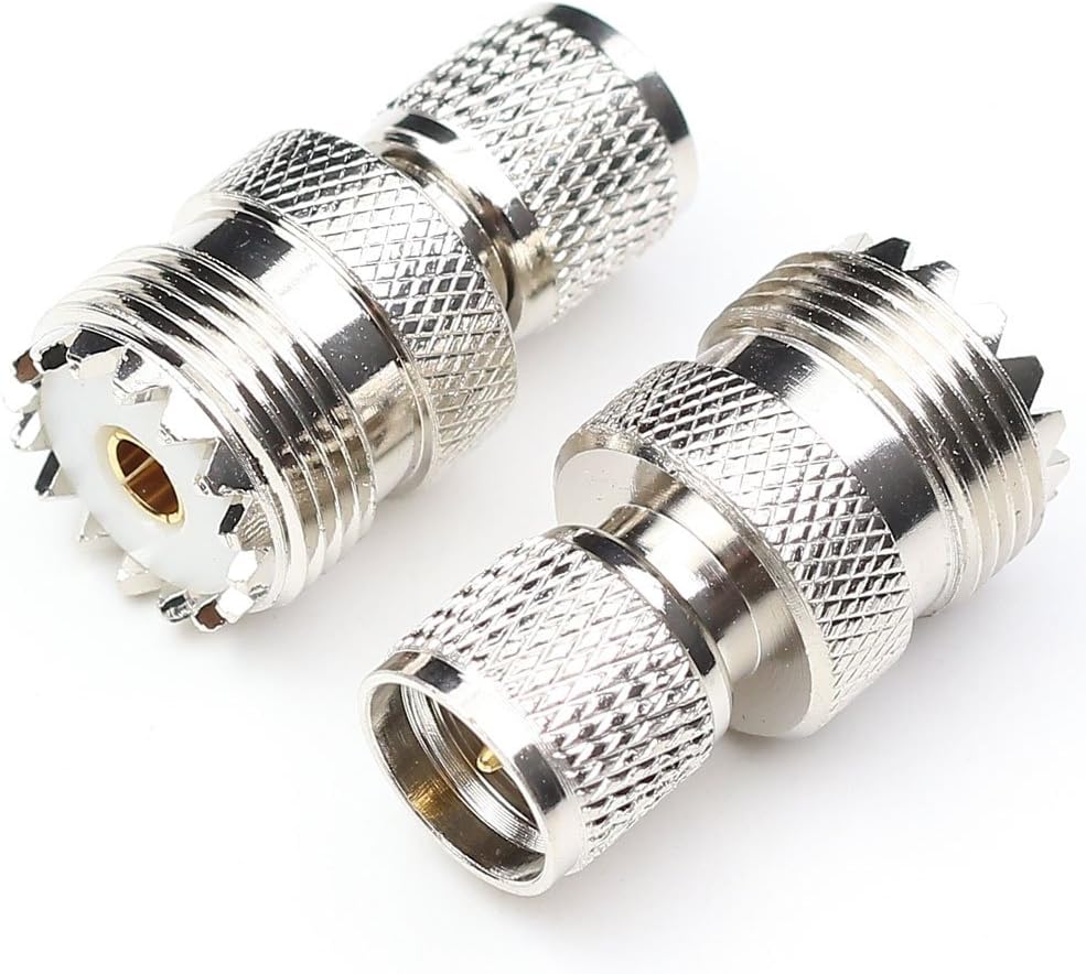 Mini UHF Male Plug (Mini PL259) to SO239 UHF Female Jack RF Adapter Barrel Connector - Envistia Mall