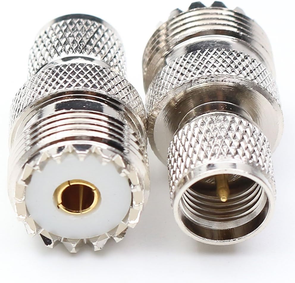 Mini UHF Male Plug (Mini PL259) to SO239 UHF Female Jack RF Adapter Barrel Connector - Envistia Mall