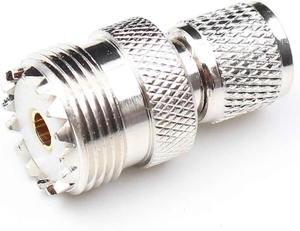 Mini UHF Male Plug (Mini PL259) to SO239 UHF Female Jack RF Adapter Barrel Connector - Envistia Mall