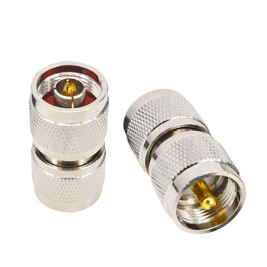 N-Type Male Plug to PL259 UHF Male Plug RF Adapter Barrel Connector - Envistia Mall