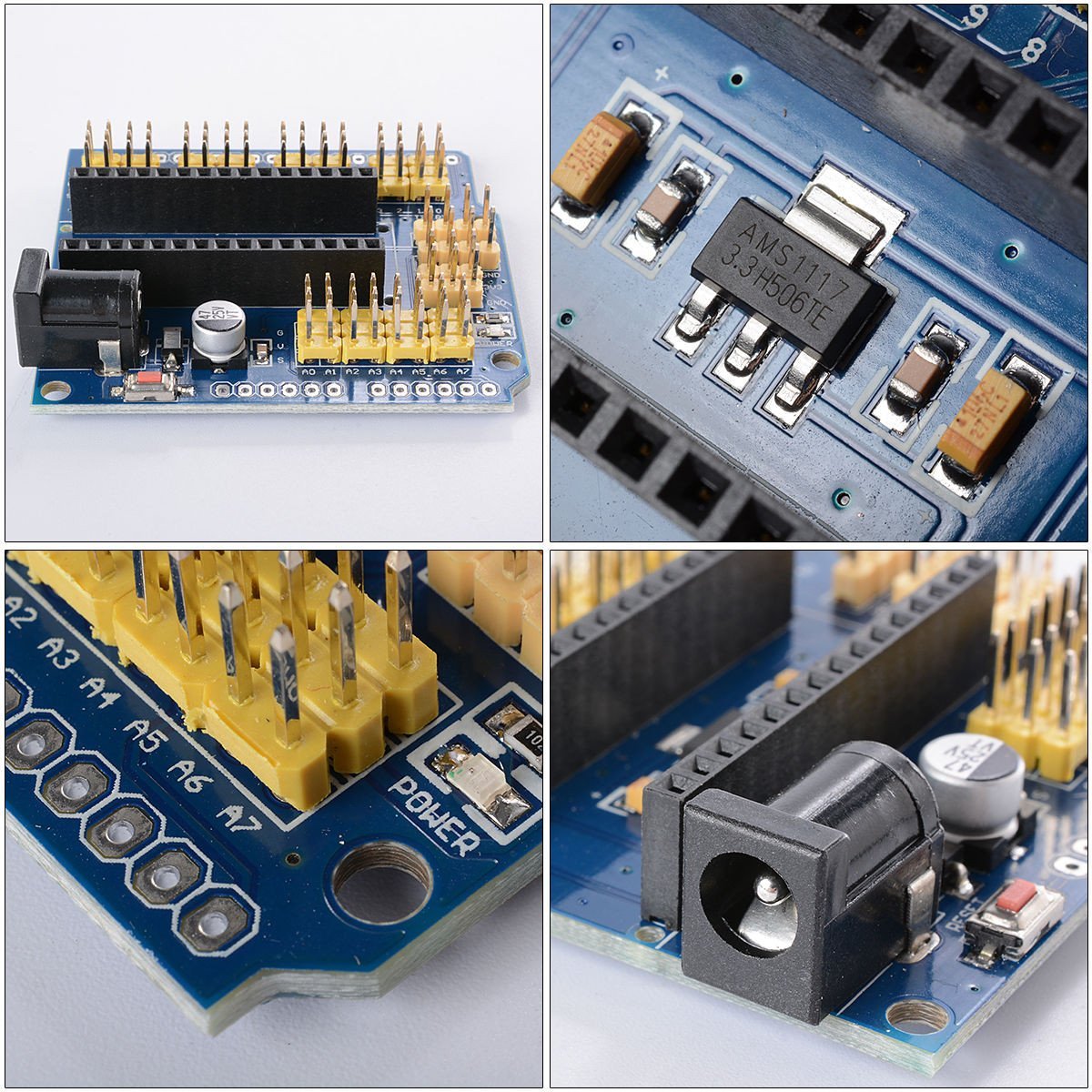 Nano 3.0 Micro-Controller ATMEGA328P with I / O Expansion Shield Module Arduino - Envistia Mall