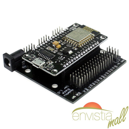 NodeMcu LUA ESP8266 ESP-12E CH340G WiFi Development Board V3 + Expansion Breadboard Base - Envistia Mall