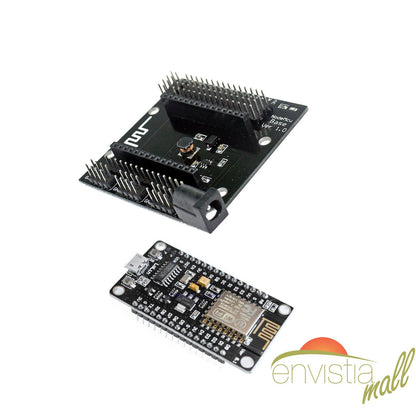 NodeMcu LUA ESP8266 ESP-12E CH340G WiFi Development Board V3 + Expansion Breadboard Base - Envistia Mall