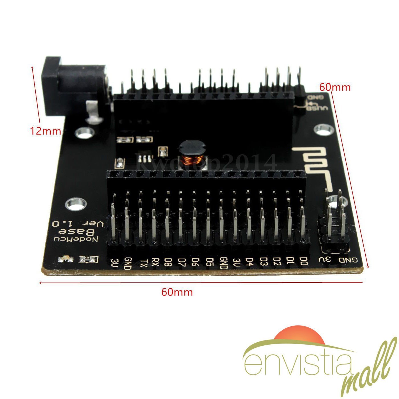 NodeMcu LUA ESP8266 ESP-12E CH340G WiFi Development Board V3 + Expansion Breadboard Base - Envistia Mall