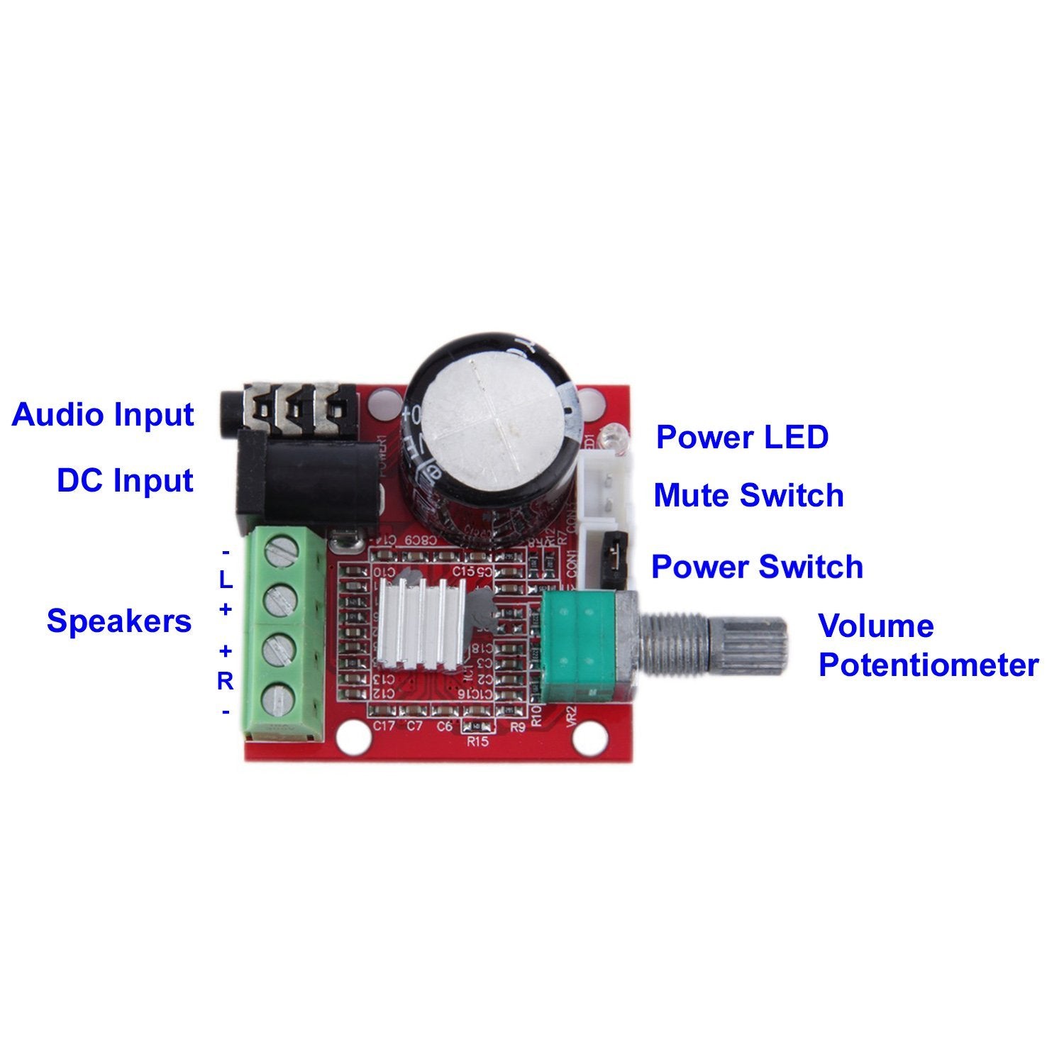 PAM8610 Mini 10W+10W Stereo Audio Power Amplifier Board Module with Volume Control | Envistia Mall