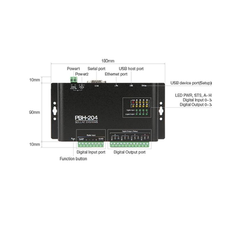 PBH-204 PHPoC IoT Serial RS232, RS422, and RS485 and Digital Input Programmable Internet Gateway - Envistia Mall