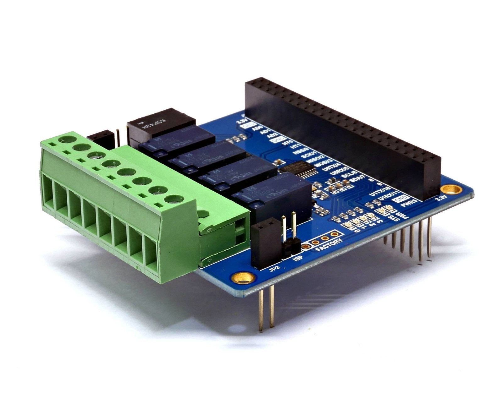 PHPoC 4-Port Relay Expansion Board PES-2401 for PHPoC Blue and Black Development Boards - Envistia Mall