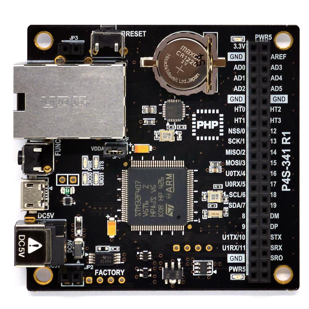 PHPoC Black Ethernet Wired LAN Programmable IoT Development Board P4S-341 - Envistia Mall