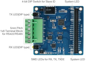 PHPoC RS422/RS485 Smart Expansion Board PES-2407 - Envistia Mall