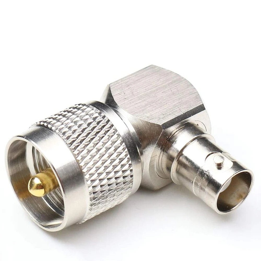 PL-259 UHF Male Plug to BNC Female Jack Right-Angle RF Adapter Connector - Envistia Mall