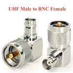 PL-259 UHF Male Plug to BNC Female Jack Right-Angle RF Adapter Connector - Envistia Mall