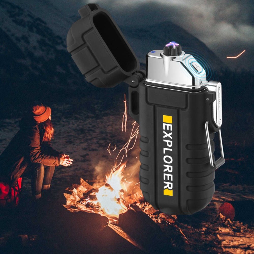 Plasma Electric USB Rechargeable Flameless Lighter Waterproof Windproof Dual Arc with Flashlight from Radion Lighters