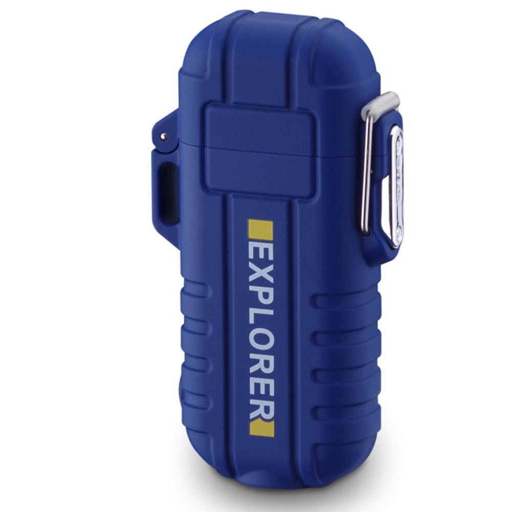 Blue Plasma Electric USB Rechargeable Flameless Lighter Waterproof Windproof Dual Arc with Flashlight from Radion Lighters