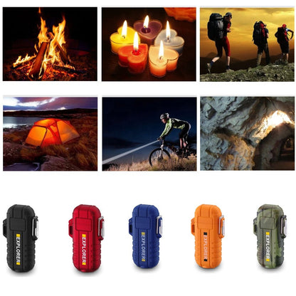 Plasma Electric USB Rechargeable Flameless Lighter Waterproof Windproof Dual Arc with Flashlight from Radion Lighters