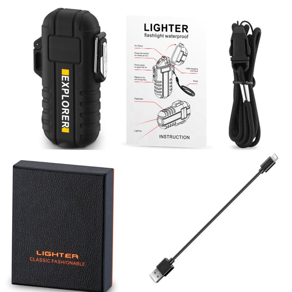 Encendedor eléctrico resistente al viento, encendedor eléctrico de llama  pulsada, encendedor de arco de llama de plasma, encendedor USB recargable  con
