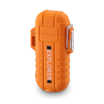 Orange Plasma Electric USB Rechargeable Flameless Lighter Waterproof Windproof Dual Arc with Flashlight from Radion Lighters