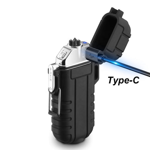 SKRFIRE Encendedor eléctrico ultrafino, turbo, de tungsteno, interruptor  táctil, resistente al viento, encendedor USB recargable con indicador de