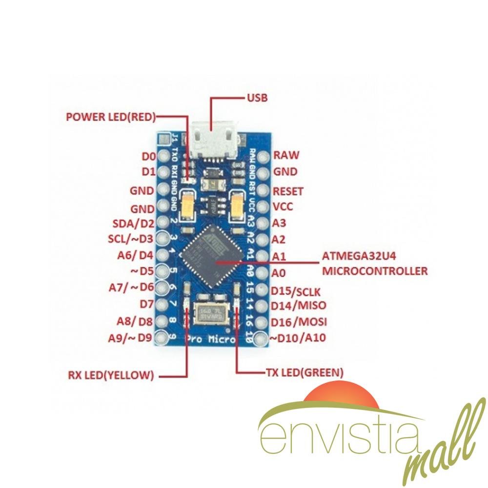 Pro Micro ATmega32U4 5V 16MHz Leonardo Replaces ATmega328 Pro Mini Arduino Compatible - Envistia Mall