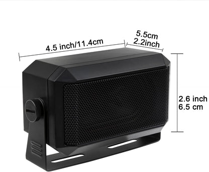 Rectangular External Communications Speaker for CB, Ham, GMRS Radio, and Police Scanners - Black, 5 Watts - Envistia Mall