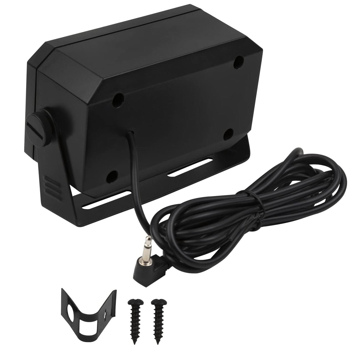 Rectangular External Communications Speaker for CB, Ham, GMRS Radio, and Police Scanners - Black, 5 Watts - Envistia Mall