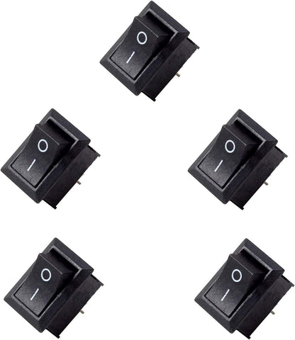 Envistia Black Rocker Switch 2 PIN ON-OFF SPST 125VAC/10A 250VAC/6A 21x15mm KCD1-101 2X/5X/10X