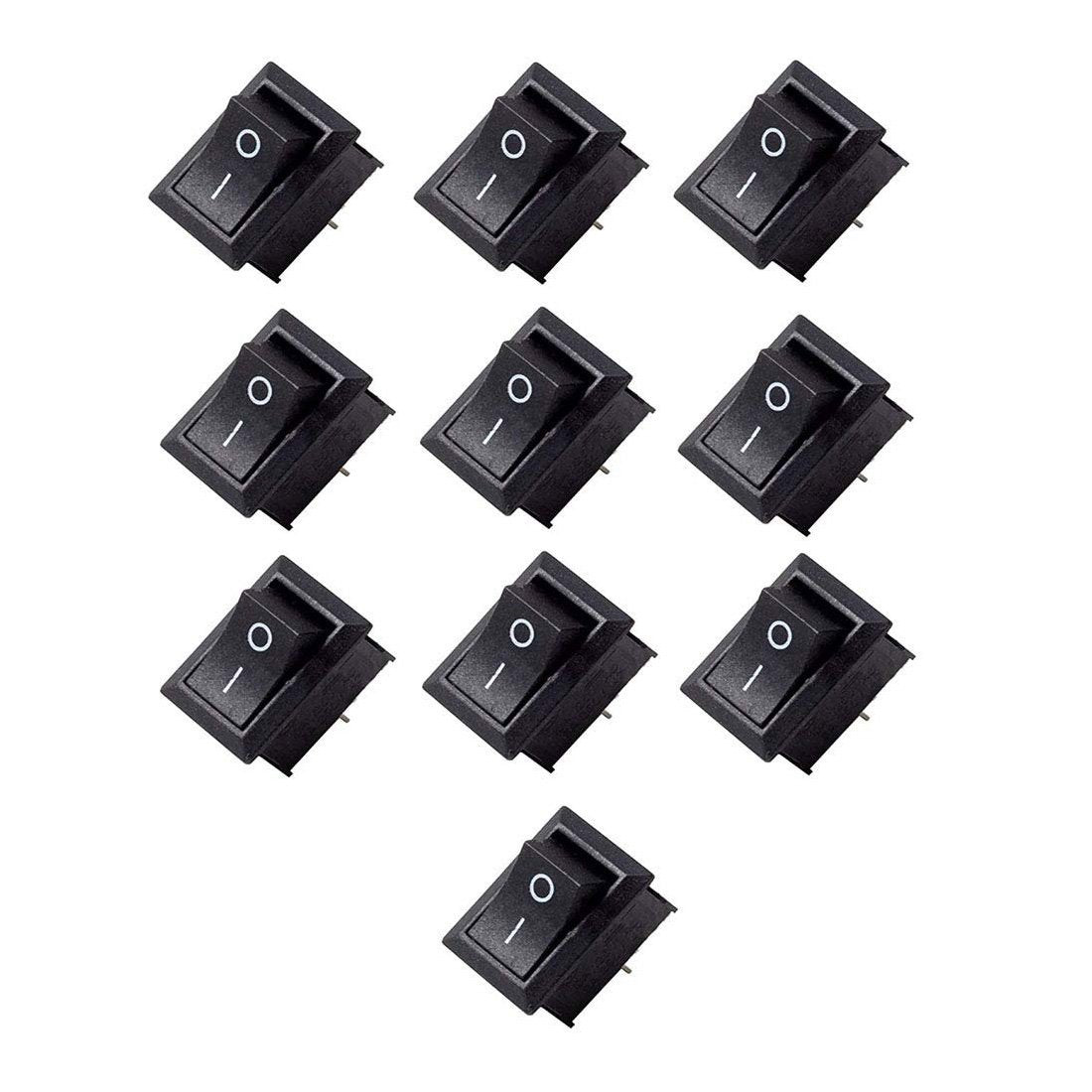 Envistia Black Rocker Switch 2 PIN ON-OFF SPST 125VAC/10A 250VAC/6A 21x15mm KCD1-101 2X/5X/10X