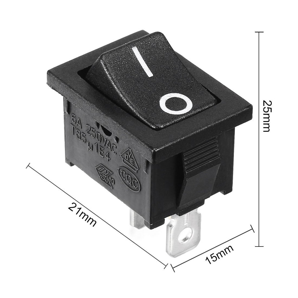 Interrupteur à bascule 250V 6A 125V 10A AC CQC KCD1-101 noir rectangulaire  Modèle: SCH42