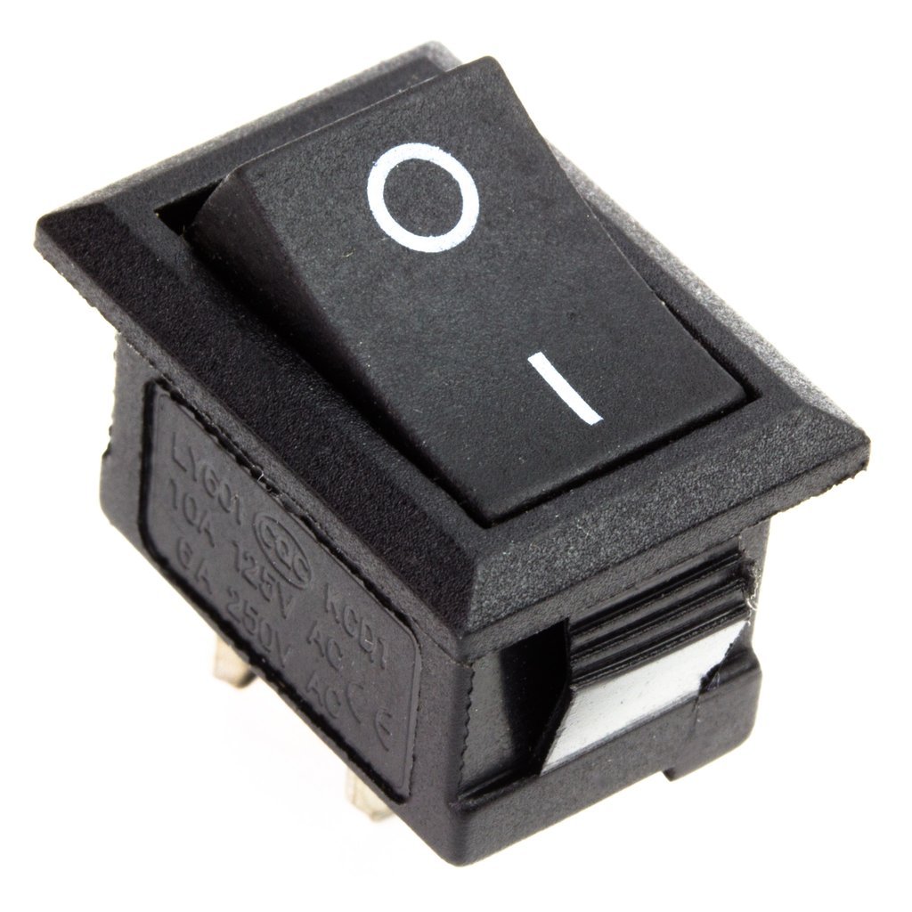 Envistia Black Rocker Switch 2 PIN ON-OFF SPST 125VAC/10A 250VAC/6A 21x15mm KCD1-101 2X/5X/10X