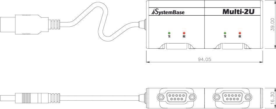 USB to RS-232 2-Port DB9 Serial Adapter/Converter Multi-2/USB RS232 - Envistia Mall